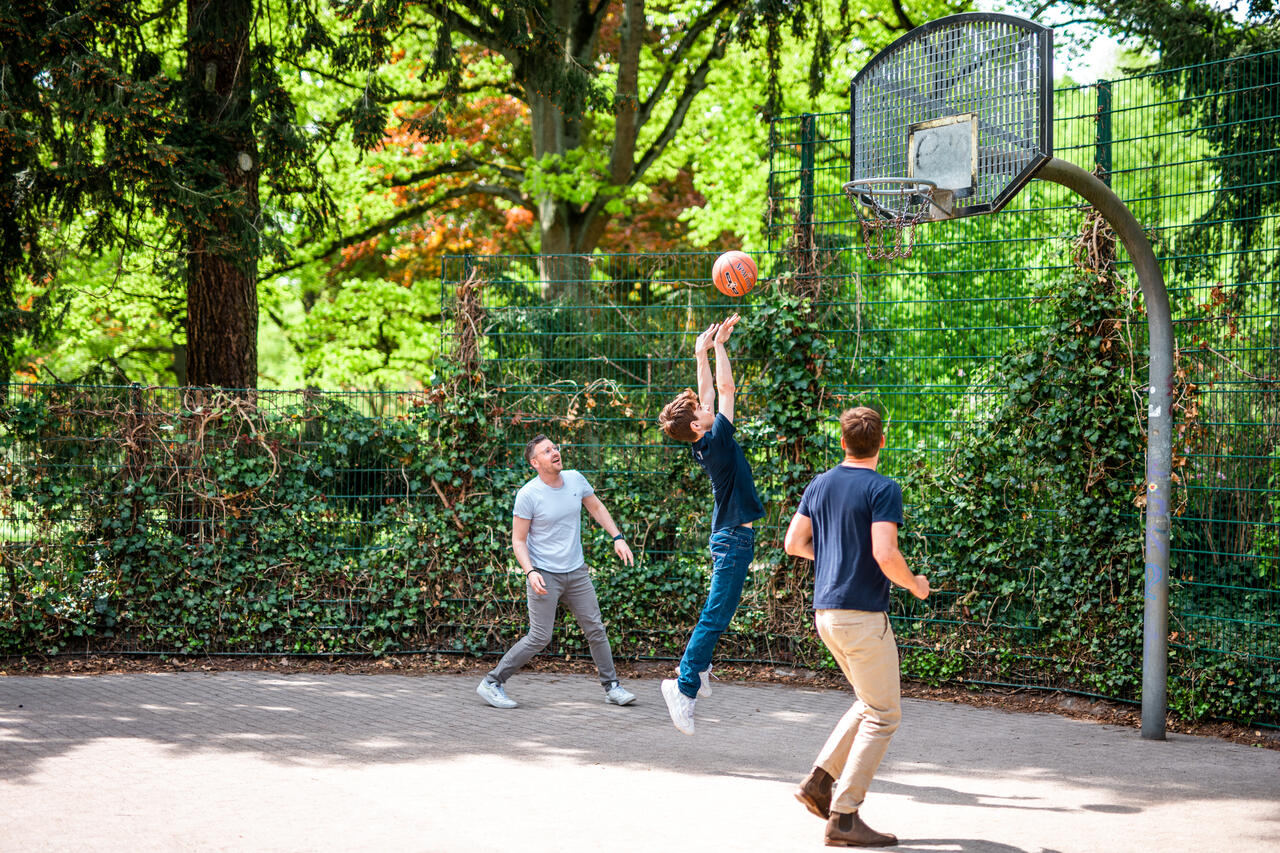Am Basketballkorb im Französischen Garten in Celle