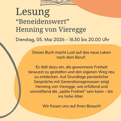Plakat zur Lesung am 5. Mai.