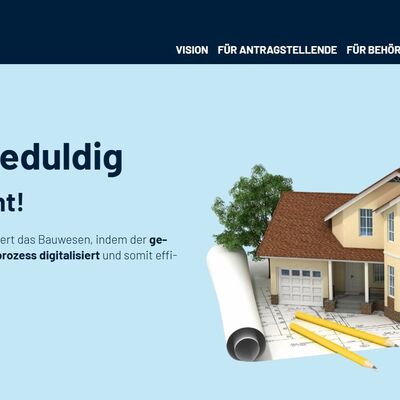 Startseite des Onlinedienstes "Digitale Baugenehmigung".