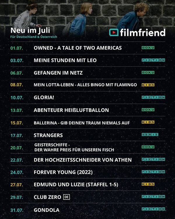 Bild vergr&ouml;&szlig;ern: Filmfriend Juli 2026
