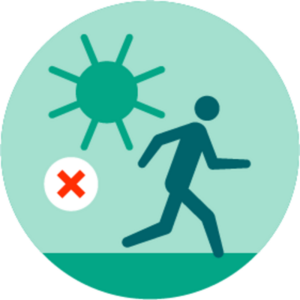 Person meidet Sonne als Symbol f&uuml;r Hitzeschutz